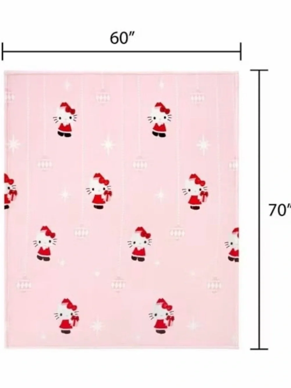 Sanrio Hello Kitty Pink Holiday Ornament Silk Touch Throw Blanket